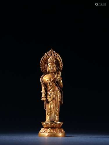 A Gilt Silver  Avalokitesvara Statue