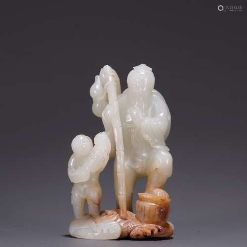 A Hetian Jade ‘Kid Fishman’Ornament Chinese Qing Dynasty