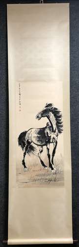 A Vertical-hanging Horse Chinese Ink Painting  by Xv Beihong