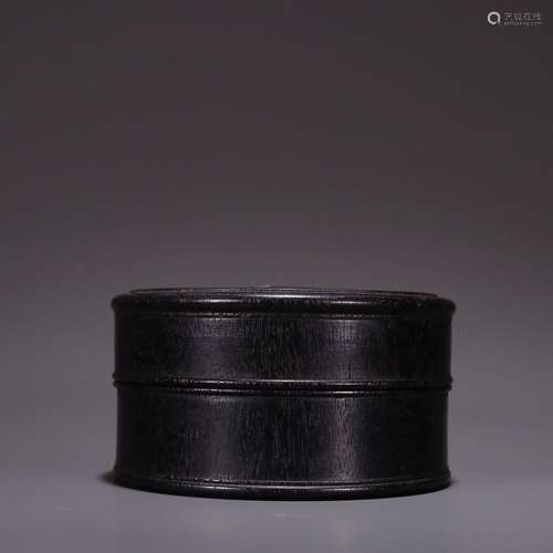 A  Rosewood Round Box with Lid  Chinese Qing Dynasty