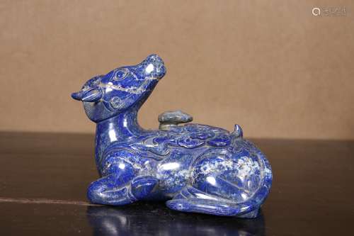 A Lapis Lazuli Deer Ornament   Chinese Qing Dynasty