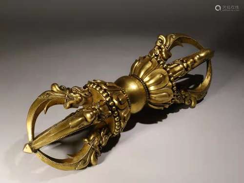 A Gilt Bronze Tibetan Royal Large Vajra