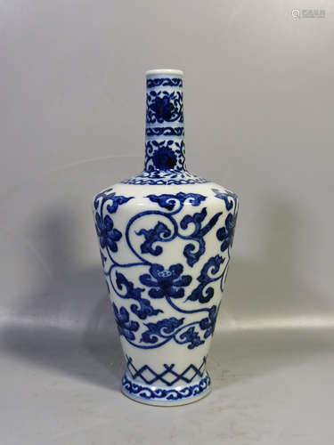 A Blue and White Flowers Vase  Yong Zheng Period of Chinese ...