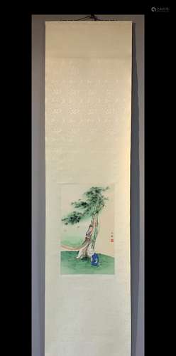 A Vertical-hanging Portrait of Laday by Hu Yefo