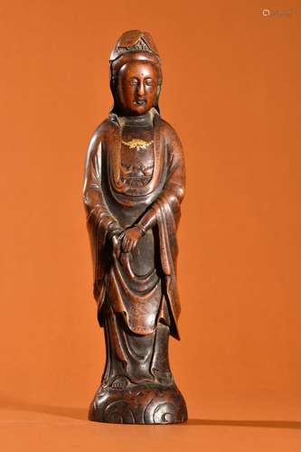 A Copper Avalokitesvara Statue   Chinese Qing Dynasty