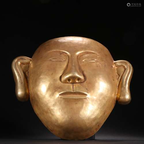 A  Gilt Silver Mask   Chinese Qing Dynasty