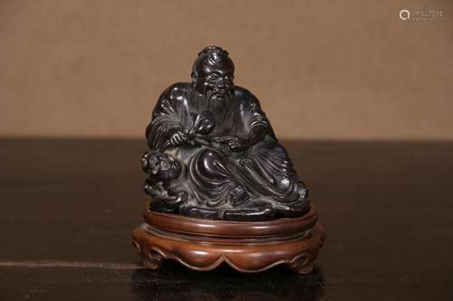 A  Rosewood Hermit Character Statue    Chinese Qing Dynasty