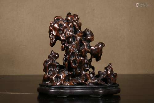 An Eaglewood Imitated Lingbi Stone Rockery Ornament  Chinese...