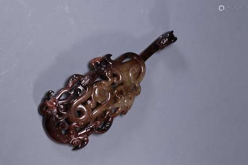 A Hetian Jade Chi-dragon  Hook