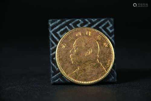 Golden Coin of the Third Year of Republic of China