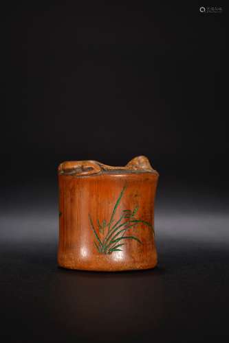 An Old Bamboo Carved Chi-dragon Brush Holder   Chinese Qing ...