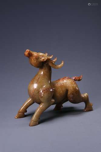 A Hetian Jade Auspicious Deer Ornament