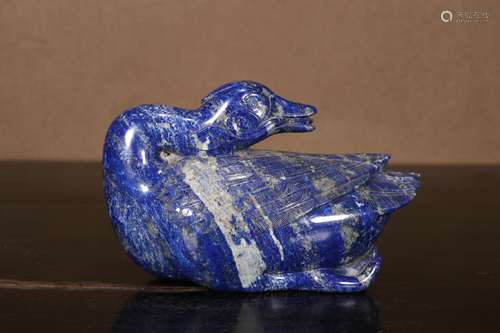 A  Lapis Lazuli Duck Ornament   Chinese Qing Dynasty