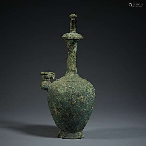 Tang Dynasty, copper, Buddhist Buddha ware, Copper Bottle