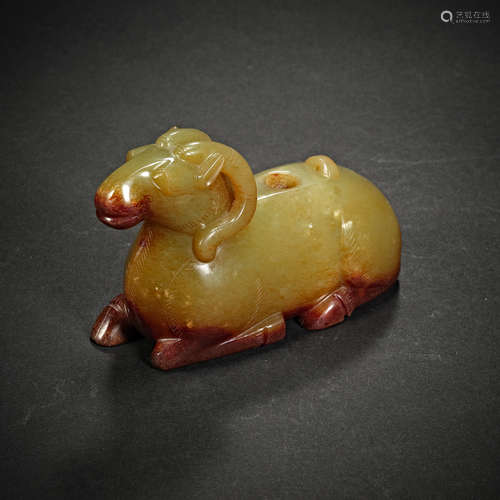 Song Dynasty, Hetian jade, Topaz  Goat