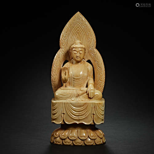 Tang Dynasty, Hetian jade, Sakyamuni Buddha, Jade Buddha sta...