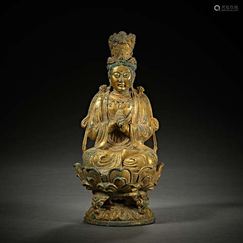 Liao Dynasty, Gilt Bronze , Buddha statue