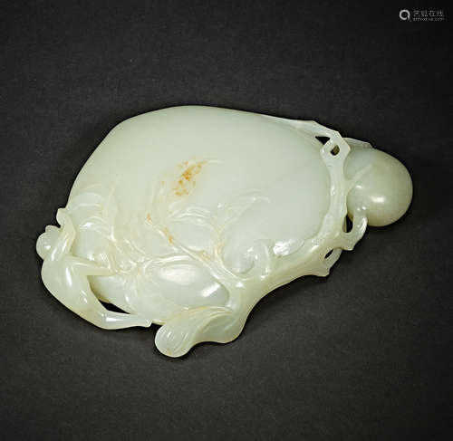 Qing Dynasty, Hetian jade,  Jade Inkstone