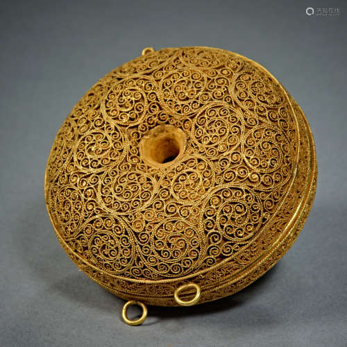 Ming Dynasty, Pure Gold, Gold wire woven, Sachet