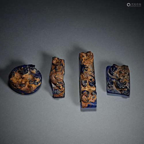 Han Dynasty, colored glaze, Sword ornaments