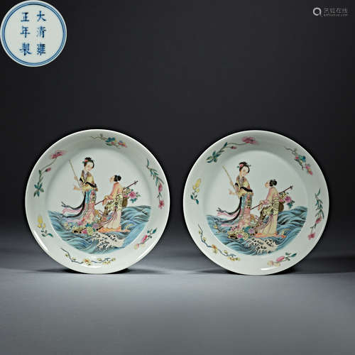 Qing Dynasty Yongzheng, character decoration, Porcelain Plat...