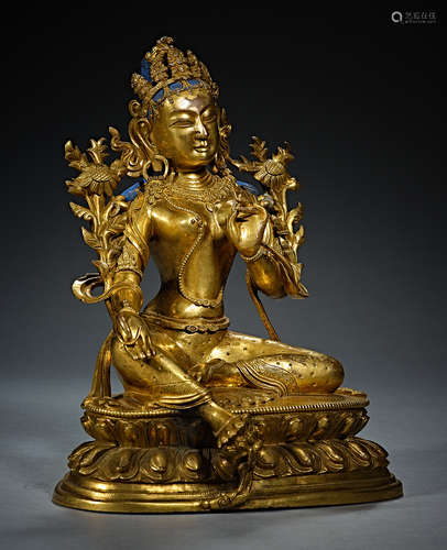 Ming Dynasty, Gilt Bronze, Buddha statue