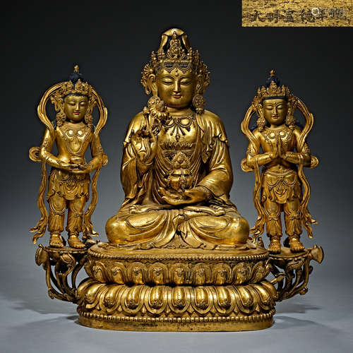 Ming Dynasty, Gilt Bronze, Buddha statue