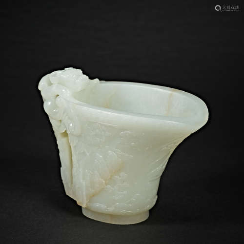 Qing Dynasty, Hetian Jade, Wine Glass