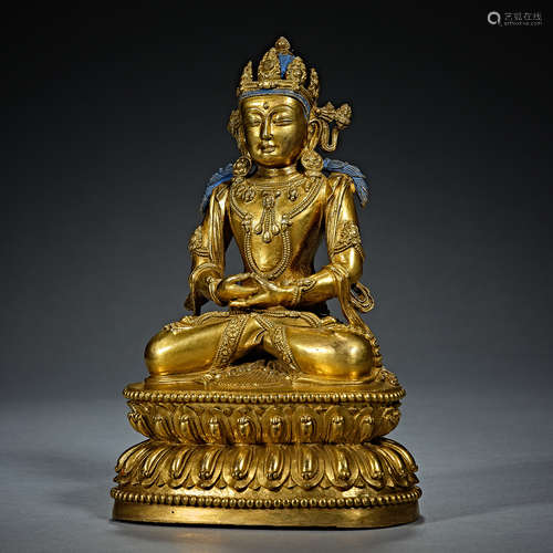 Ming Dynasty, Gilt Bronze,  Buddha statue