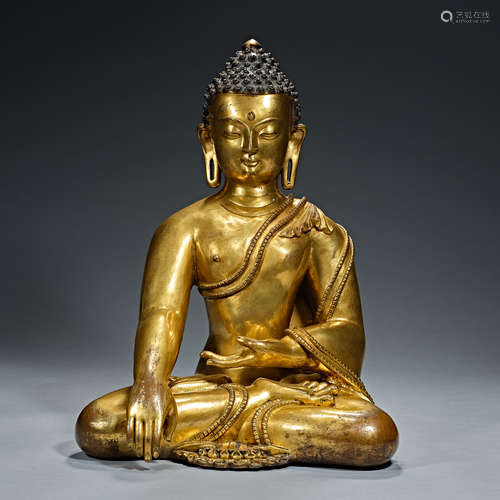 Ming Dynasty, Gilt Bronze,  Buddha statue