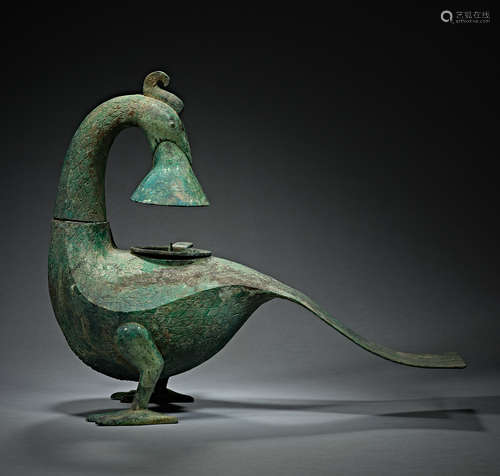 Han Dynasty,  Wild goose modeling，Copper Lamp