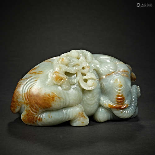 Qing Dynasty, Hetian jade, Elephant