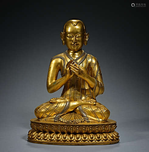 Qing Dynasty,  Gilt Bronze, Buddha statue