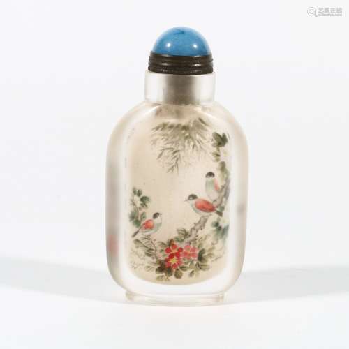 Crystal Snuff Bottle With Inner Painting 