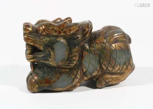 Jade Gold Painted Lion , China