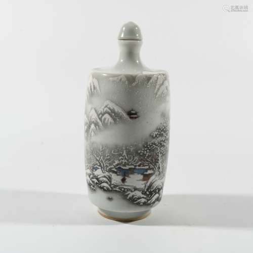 Porcelain Snuff Bottle With Mark Of He Xuren, China