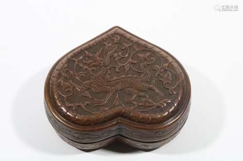 Bronze Peach-Shape Inkpad Box, China