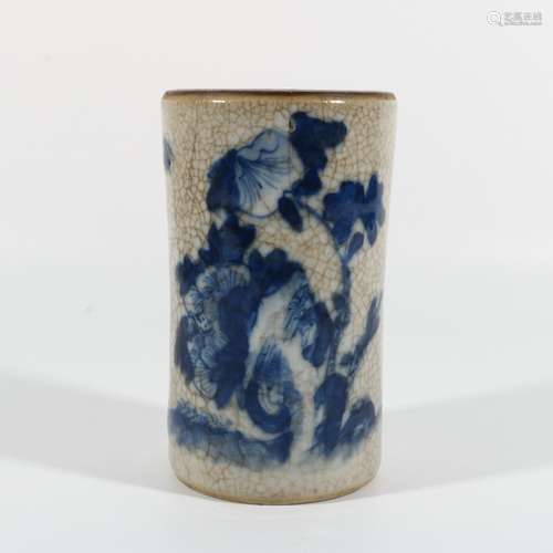 Blue And White Porcelain Brush Pot, China