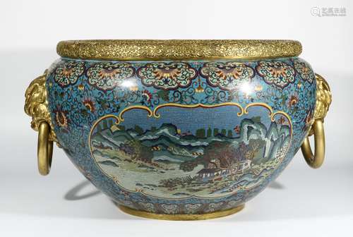 Cloisonne Gold Gilded Vat, China