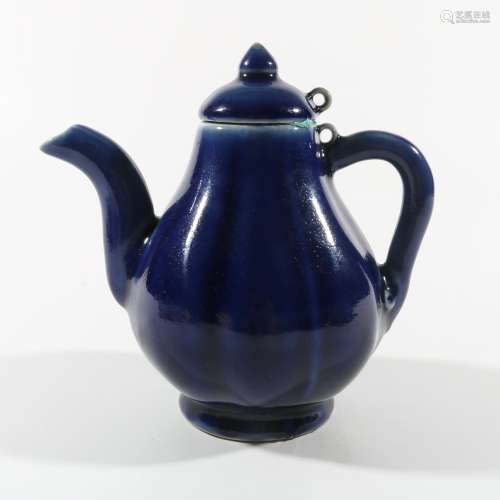 Blue Glaze Porcelain Pot, China