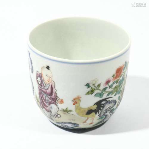 Famille Rose Porcelain Cup, China