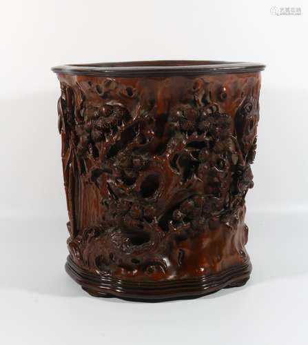 Wooden Brush Pot, China