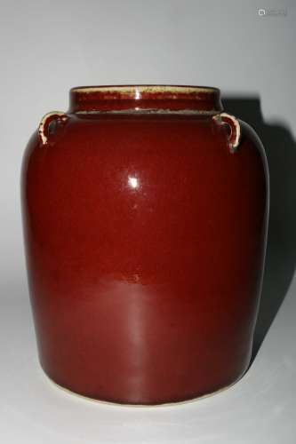 Red Glaze Porcelain Jar, China