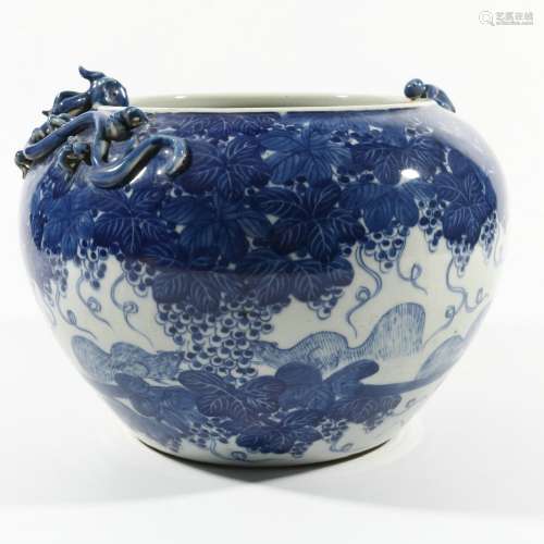 Blue And White Porcelain Brush Washer, China