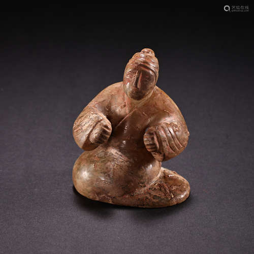 CHINA'S WAR AND HAN DYNASTY HETIAN JADE FIGURE