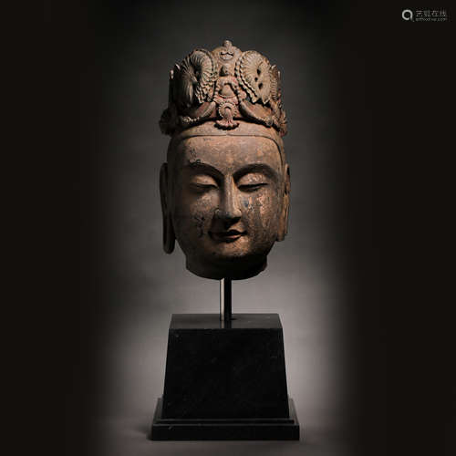 CHINESE TANG DYNASTY STONE BUDDHA HEAD