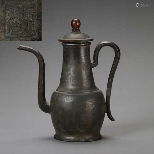 CHINESE QING DYNASTY PURE TIN POT