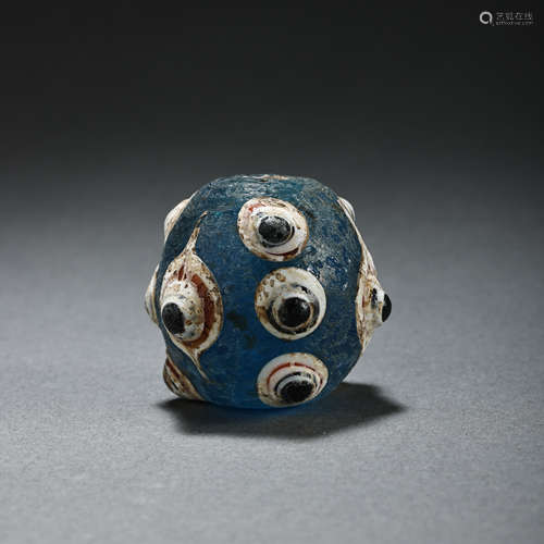 CHINESE HAN DYNASTY DRAGONFLY EYE GLASS BEAD