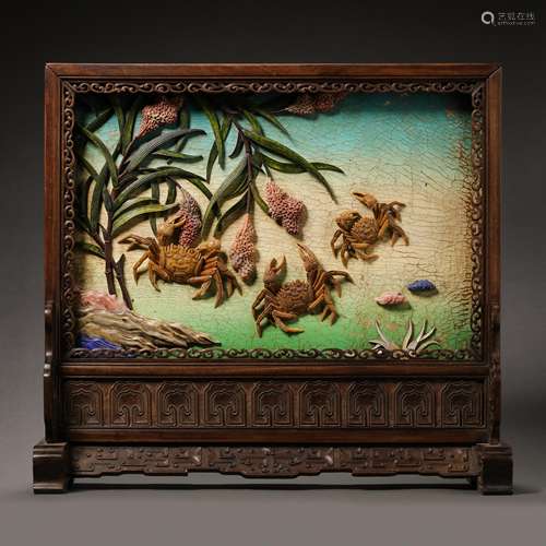 CHINESE QING DYNASTY PALACE TREASURES TABLE SCREEN