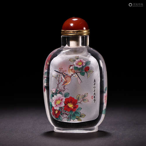 CHINESE QING DYNASTY GLAZED SNUFF BOTTLE